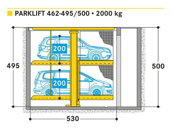 Parklift 462-495/500 * 2000kg